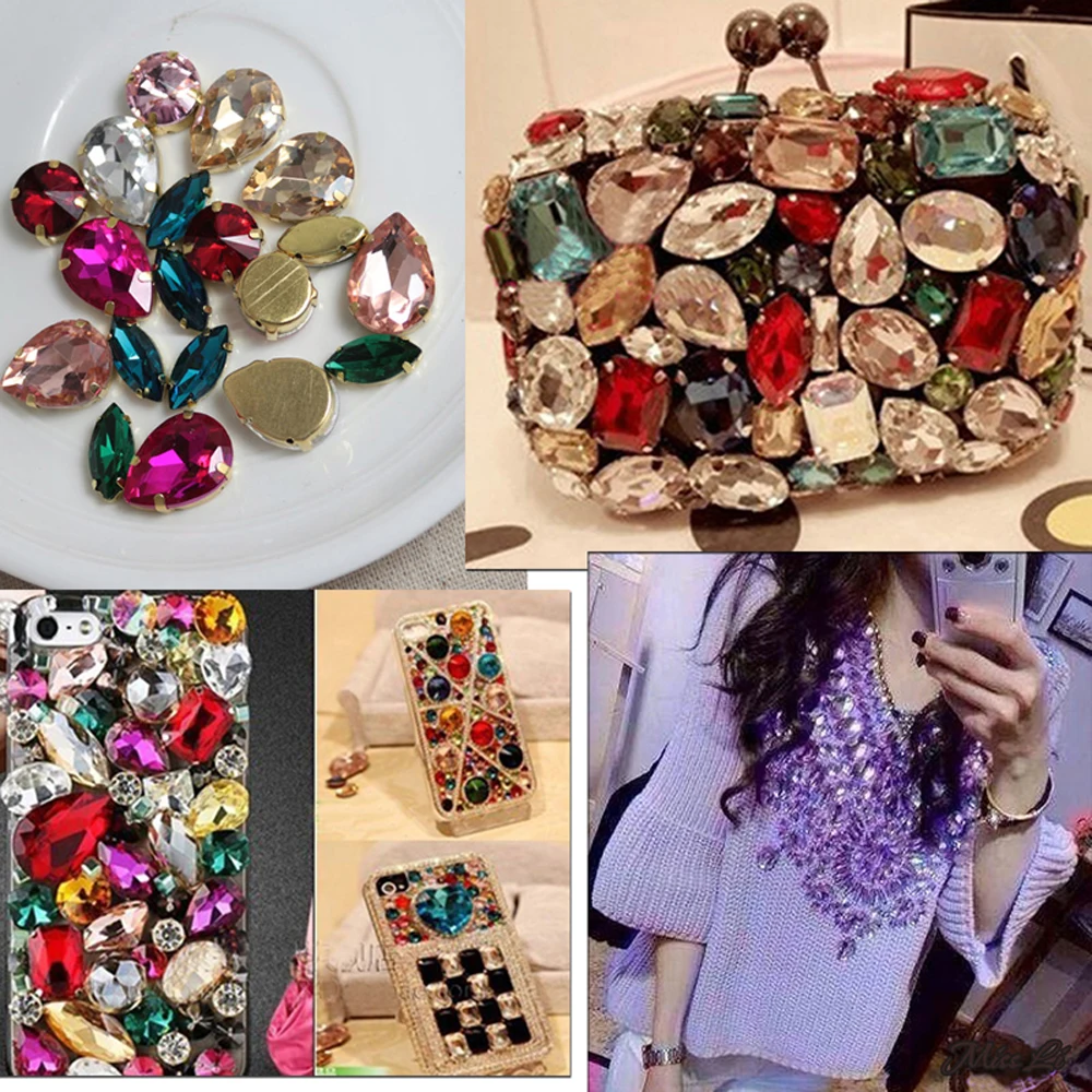 

High Quality Sewing Crystal Stone Rhinestone Hot sale Sew on Rhinestone with Silver Base Strass Crystal Stone for Clothing Bags