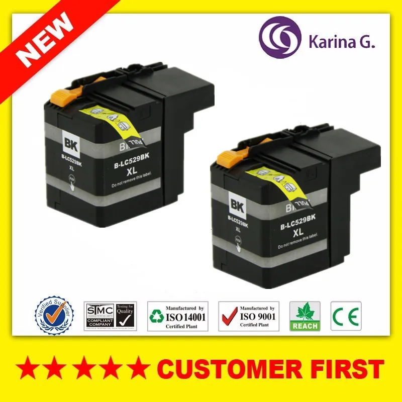 2PCS Black Совместимый с Brother LC529 LC525 чернильный картридж для принтера Brother DCP-J100 DCP-J105 MFC-J200 - Цвет: 2PCS Black