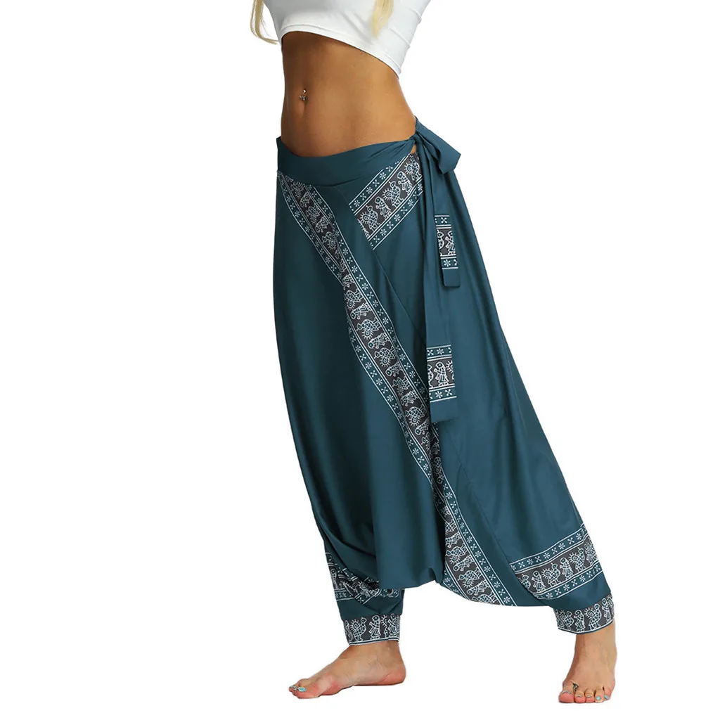 Женские панталоны женские шаровары pantalones mujer pantalones de mujer Уличная Повседневная Свободная мешковатая Boho Aladdin брюки Z4