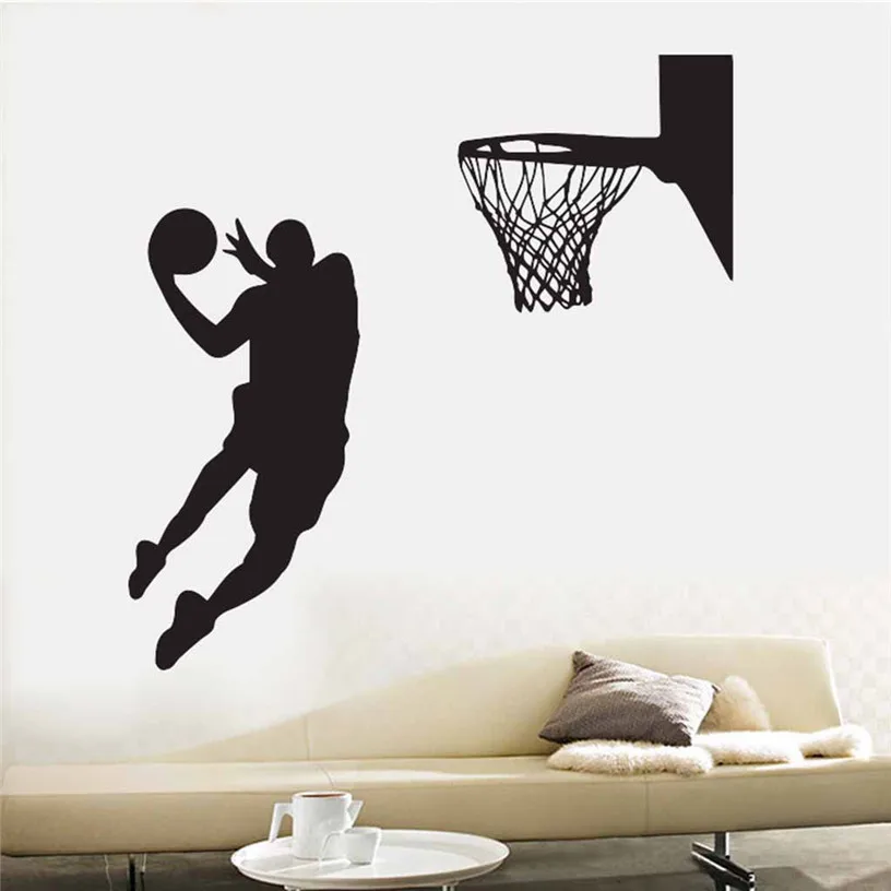 Съемная Настенная Наклейка Slam Dunk с изображением баскетбольного игрока для