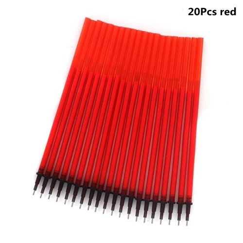 20pcs red 10/20 шт./лот цветной стержень со стираемыми чернилами набор ручек 0,5 мм зеленый стираемый моющийся стержень для ручки школьные офисные принадлежности канцелярские принадлежности - Цвет: 20pcs red