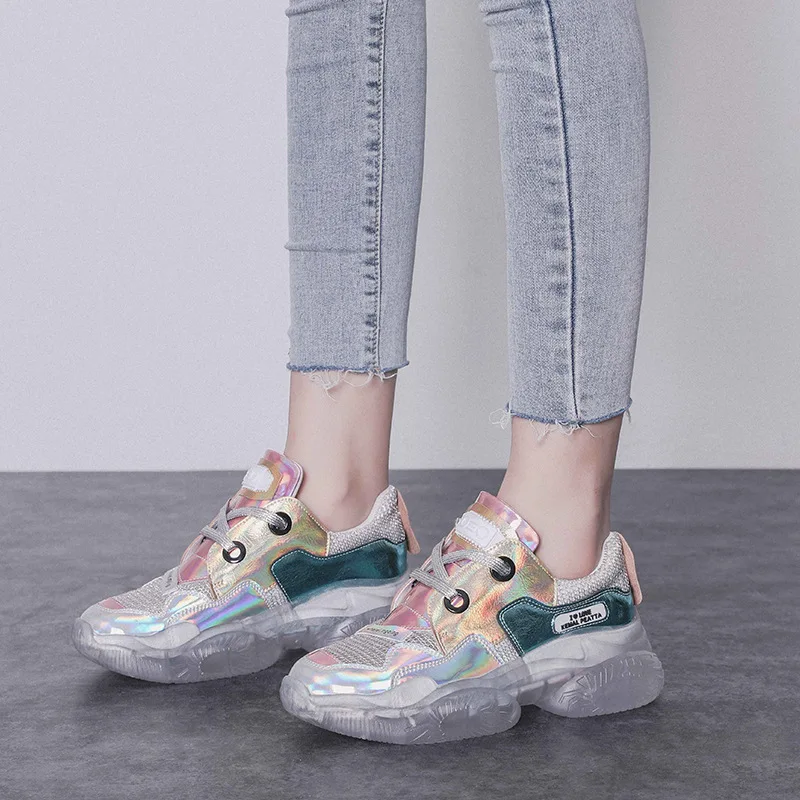 Женская Повседневная обувь прозрачная подошва на плоской подошве коллекция 2019