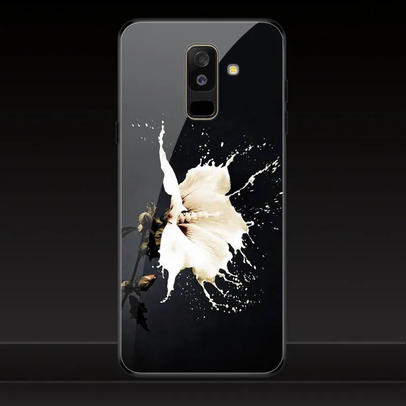 Geruide телефон цветной печати samsung A6 plus чехол закаленное стекло samsung Galaxy A6 Dual SIM SM A600 A600F чехол