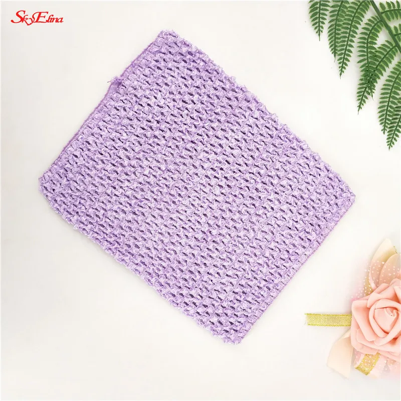 Light purple 11 9 дюймов, обхват груди, для детей, 20*23 см, эластичная, обернутая, на груди, вязаная повязка на голову, для девочек, фатиновая юбка-пачка, топы, широкие, сделай сам, юбка, 6zSH939 - Цвет: Light purple 11