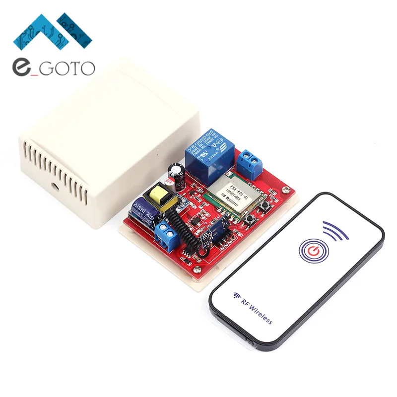Wi-Fi 1 канал 220 В толчковой Self-замок модуль + 433 м Беспроводной удаленного Управление