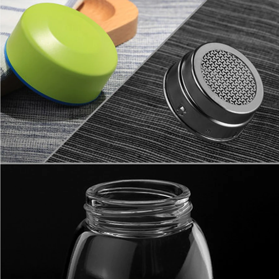Портативная большая стеклянная бутылка для воды банки крышка чашек напитков