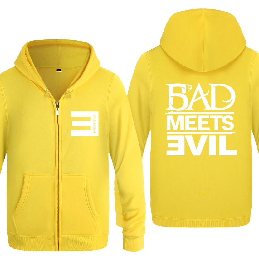 Eminem Bad Meets Evil Rock рэп худи для мужчин 2018 мужские флисовые кардиганы на молнии