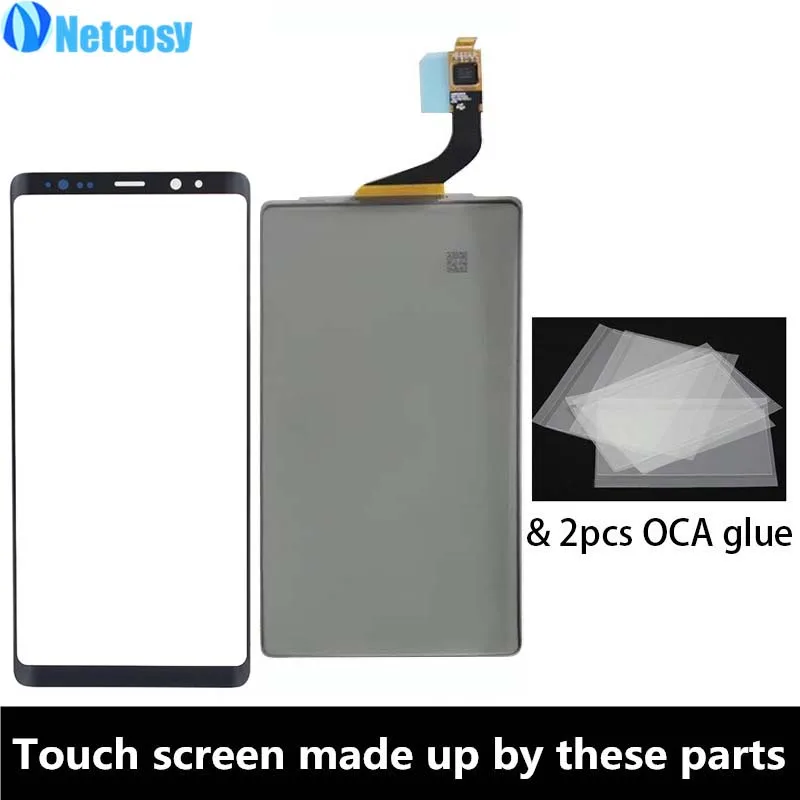 

Netcosy For Samsung Galaxy Note 8 Front Outer Screen Glass Lens + Touch Screen Fog Digitizer + 2PCS OCA glue Repair For Note 8