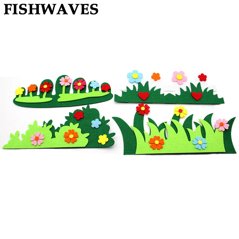 FISHWAVES, дизайн, цветочный забор, войлок, резка, милый кулон, зеленая трава, для самостоятельного украшения дома, украшение детской комнаты