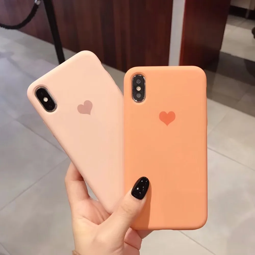 Zxtrby Liquid Love Heart Phone Case for iPhone 6 7 8 X XS XR Max Soft Silicon Shockproof Back Cover |