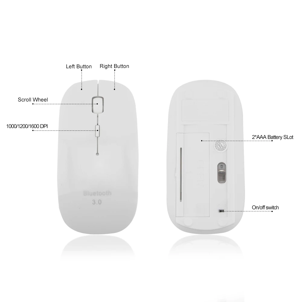 CHYI Bluetooth 3,0 Беспроводная компьютерная мышь BT оптическая Mause Blutooth 1600 dpi тонкая розовая цветная Бесшумная 3D компьютерная мышь для ноутбука