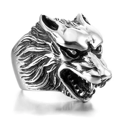 Fengfury wolf head shaped ring made of stainless steel beautiful fashion for men and girl |