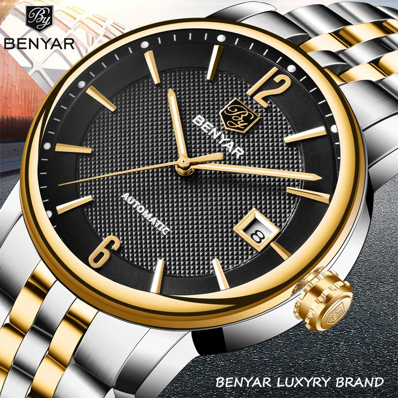 Men's Watches BENYAR New Top Brand Luxury Automatic Machinery Wrist Watch Mens Waterproof Fashion Men Relogio Masculino | Наручные