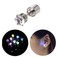 shiny led color change stud earring light up flashing blinking earring