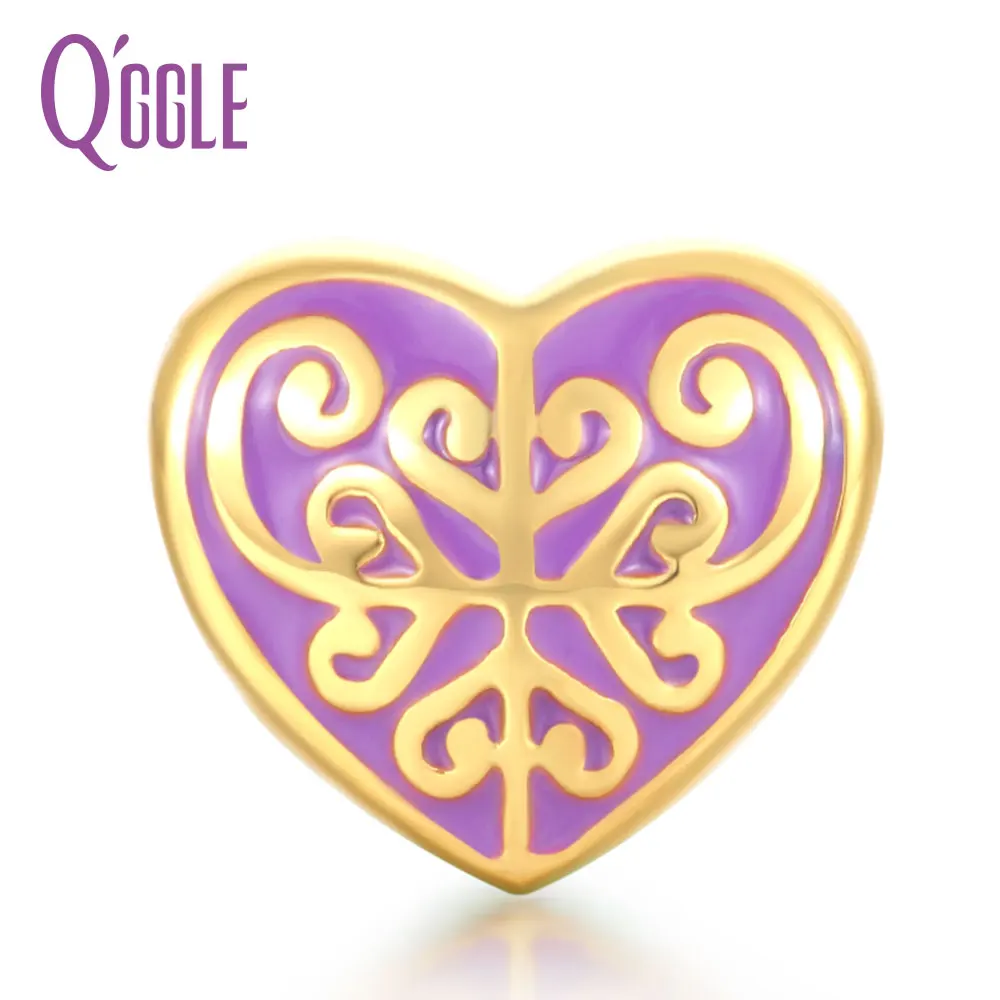 QGGLE золото C фиолетовая бусина и очаровательные подходящие браслеты для женщин