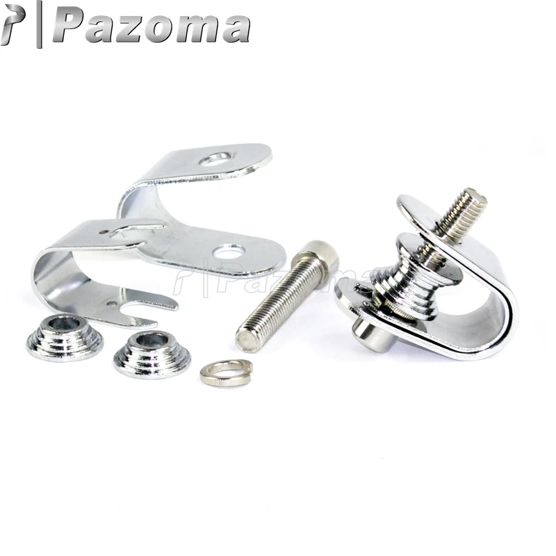 PAZOMA 7/8'' to 1'' Chrome Motorbikes Footpeg Clamps Motor Frame Mount Highway Bar Clamp for Harley Custom Cafe Racer |