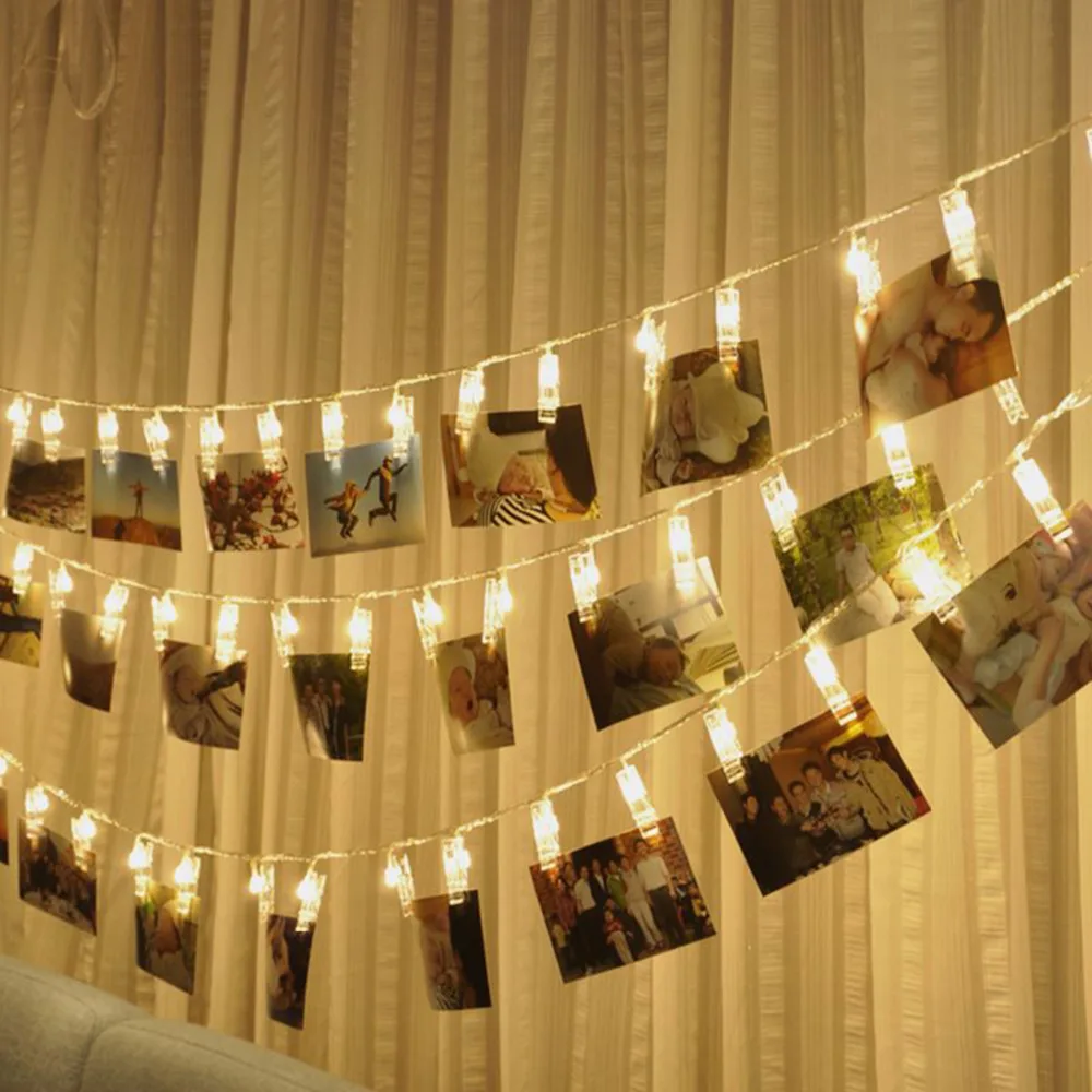 СВЕТОДИОДНАЯ Гирлянда держатель для фотографий 10/20 светодиодов|decorative