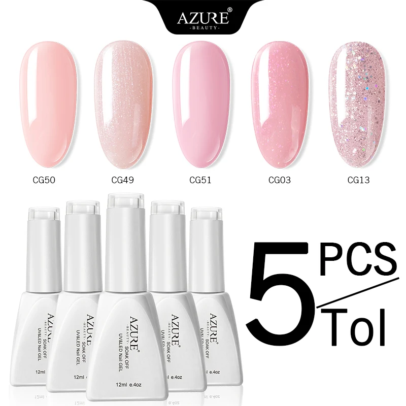 Azure Beauty 5 шт./лот светодиодный Гель-лак для ногтей Полупостоянный Гибридный