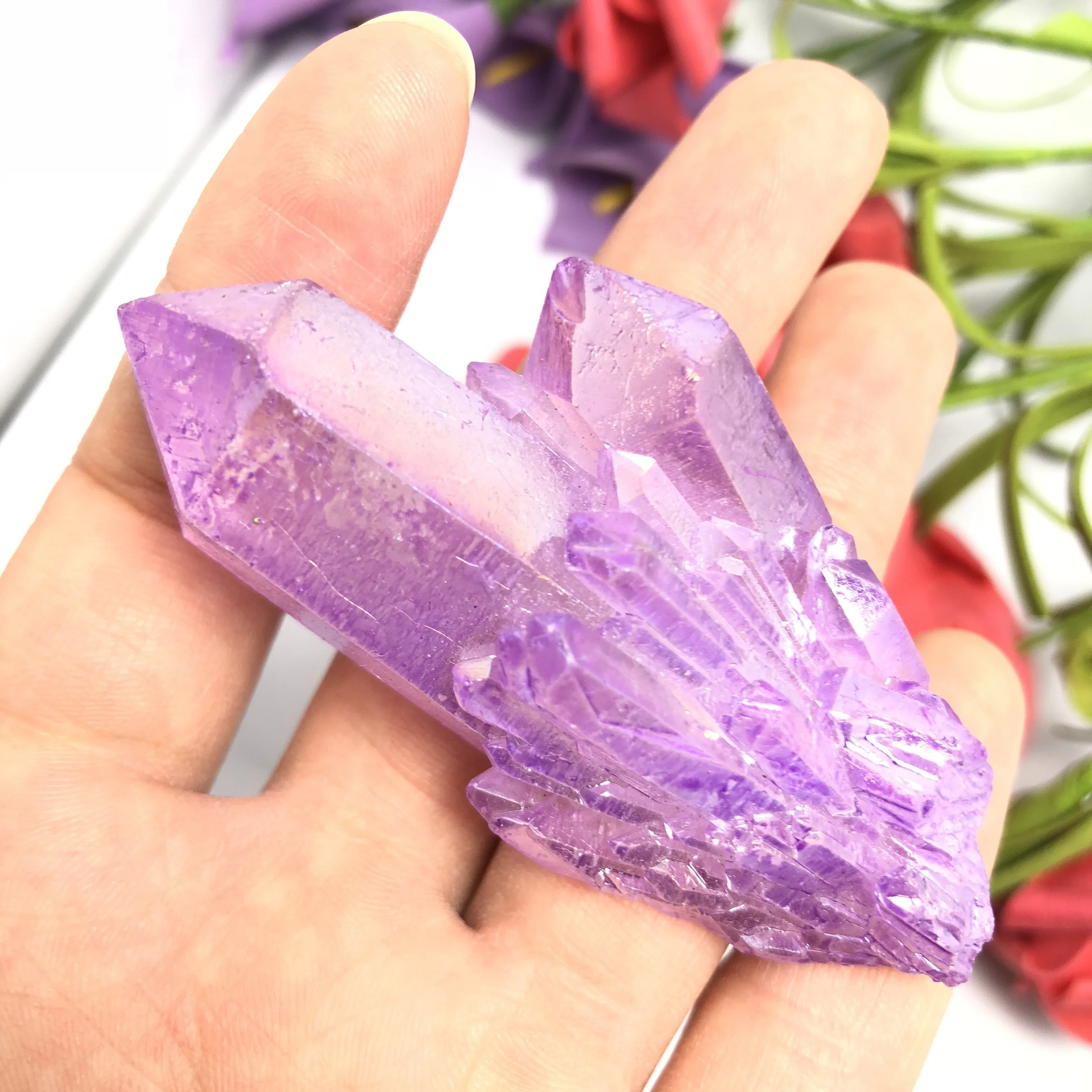 Аура кварцевый кристалл кластер Ангел натуральный Druzy Geode образцы минералов для