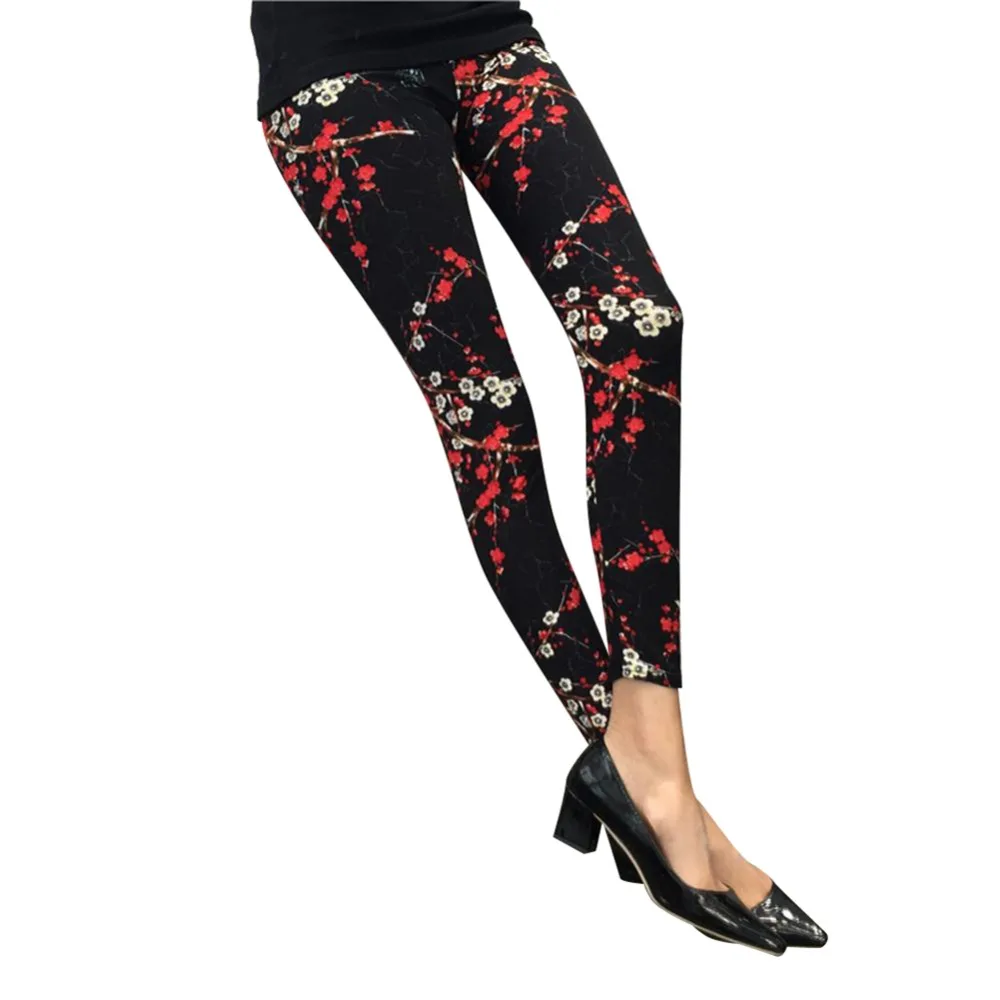 Женские леггинсы с цветочным принтом HSA узкие легинсы в клетку недорогие
