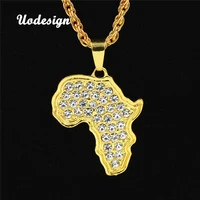 uodesign the africa map necklace gold color pendant chain african map gift for menwomen ethiopian jewelry trendy