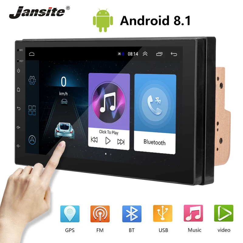 Jansite 2din 7 &quotAndroid автомобильный радиоприемник проигрыватель Android 8 1 цифровой
