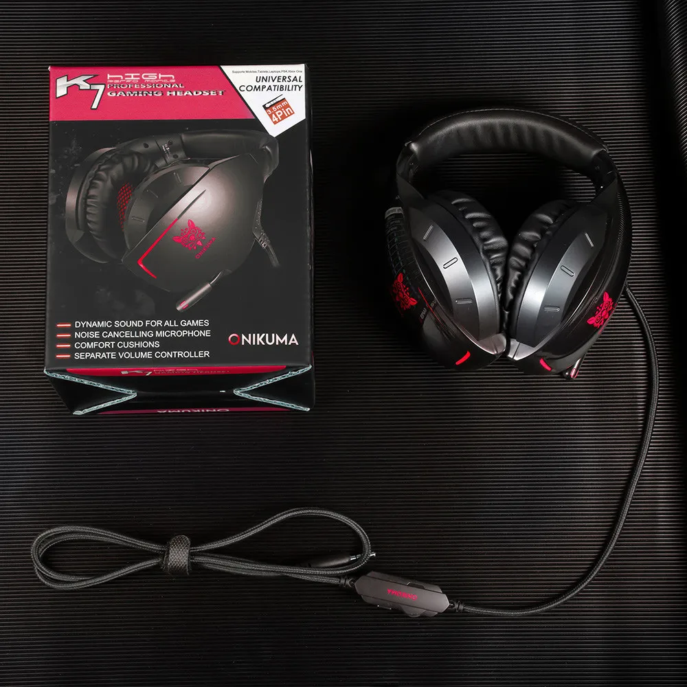 ONIKUMA K7 PS4 игровая гарнитура PC стерео бас наушники шлем с микрофоном для мобильного телефона Xbox One планшет