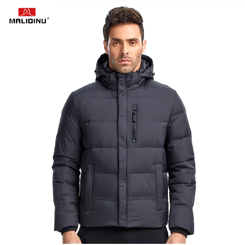 MALIDINU 2022 Men Down Jacket Winter Down Coat Brand Thick Warm Jacket Men Winter Down Parka Detachable Hood Big Size Outwear