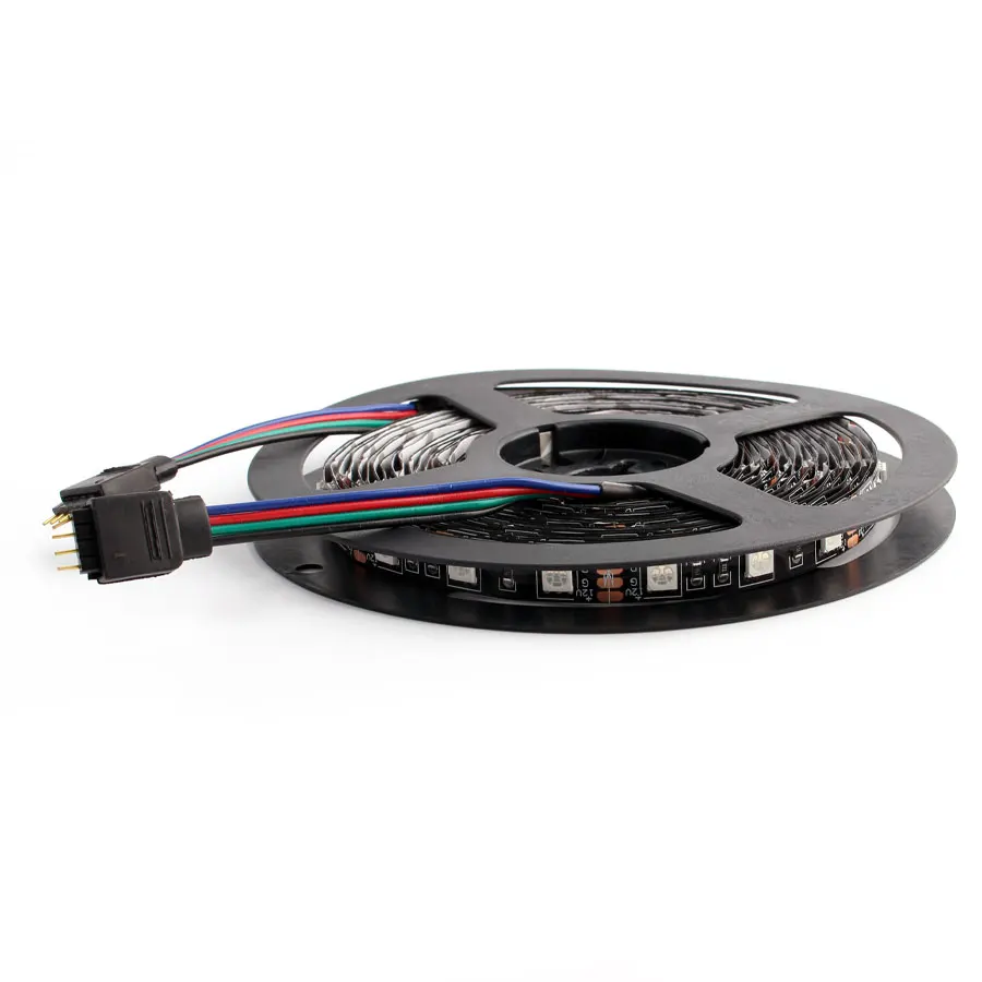 RGB Светодиодная лента 12 V Вольт черная PCB 5050 60Led/m 5m Водонепроницаемая гибкая