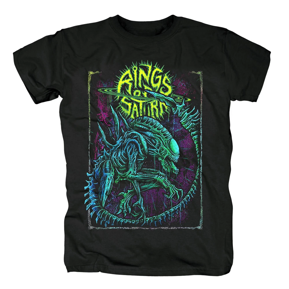 

19 Designs Rings Of Saturn Alien Band Rock Brand Shirt Hardrock Heavy Thrash Metal Deathcore 100%Cotton Tee Camiseta Streetwear