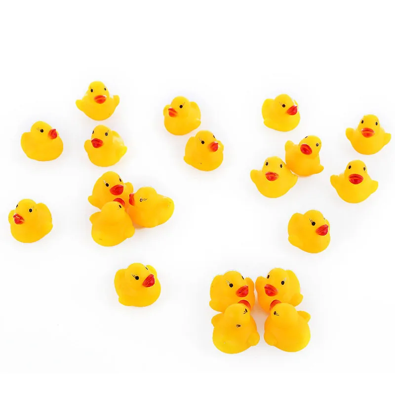 

100 Pcs/lot Kawaii Baby Squeaky Rubber Ducks Kids Bath Toys for Children Girls Water Swimming Pool Fun LZ
