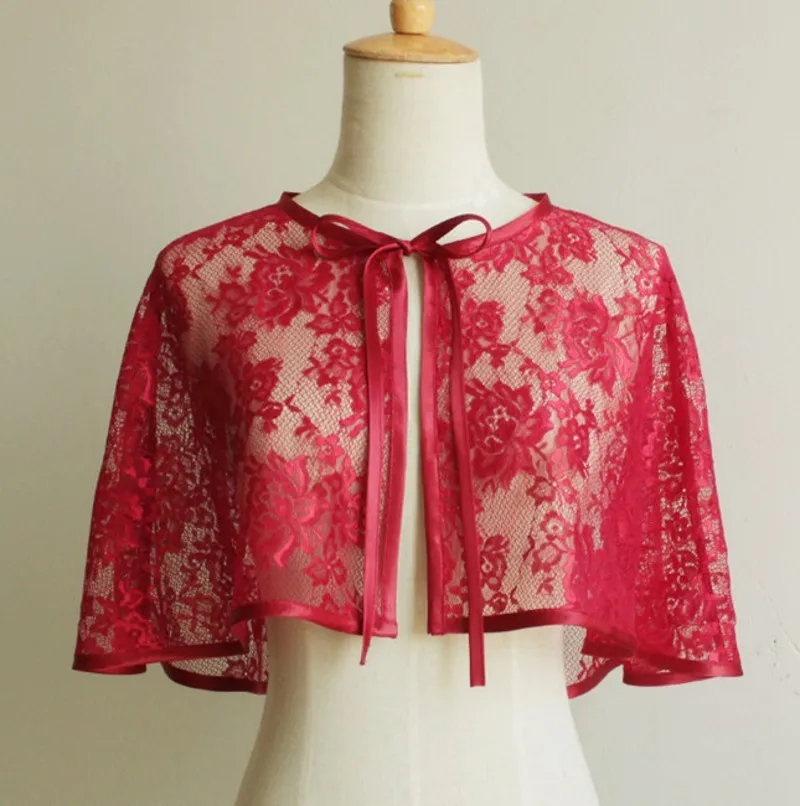 Кружевное зеленое и красное болеро женские свадебные накидки для невесты