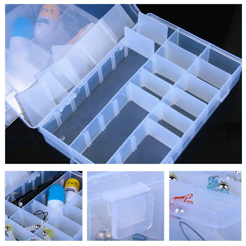 24 Grids Transparent Jewelry Plastic Storage Box Girls Earrings Necklace Head Rope Medicine Line Fashion Girl Gifts | Дом и сад