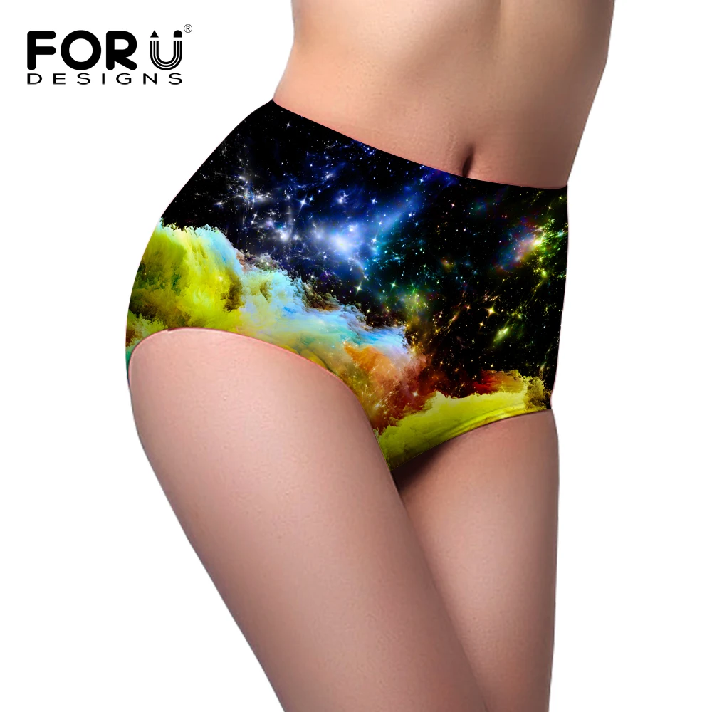 Forudesigns/женские пикантные 3D Galaxy бесшовные Трусики для женщин спандекс дамы