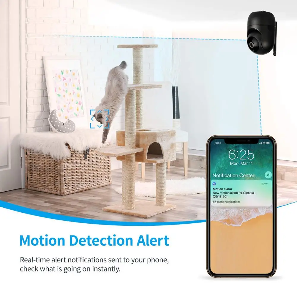 Беспроводная IP камера с поддержкой Wi Fi 1080P HD|Камеры видеонаблюдения| |
