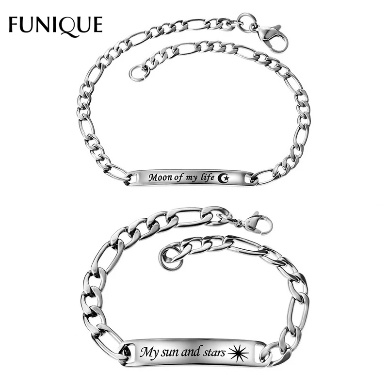 Женский и мужской браслет из нержавеющей стали FUNIQUE плетеный с буквами