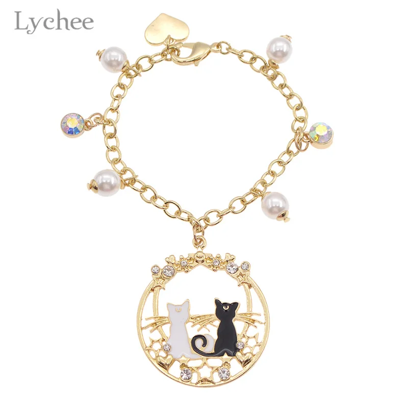 Личи Япония аниме Сейлор Мун милый луна брелок с котом Стразы бабочкой сумка