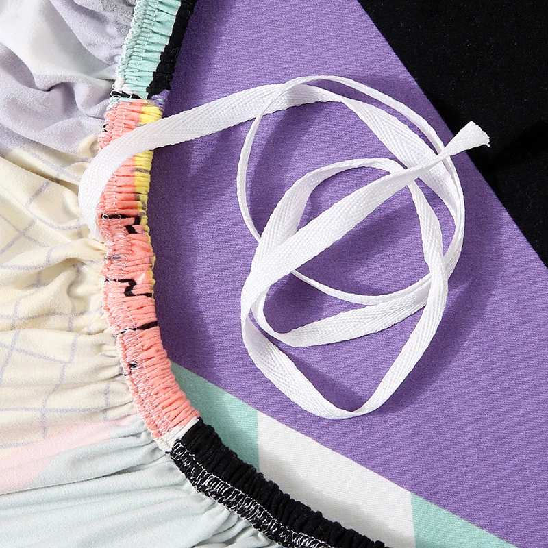 Клетчатый чехол с цветочным принтом L Секционный для дивана полноразмерный