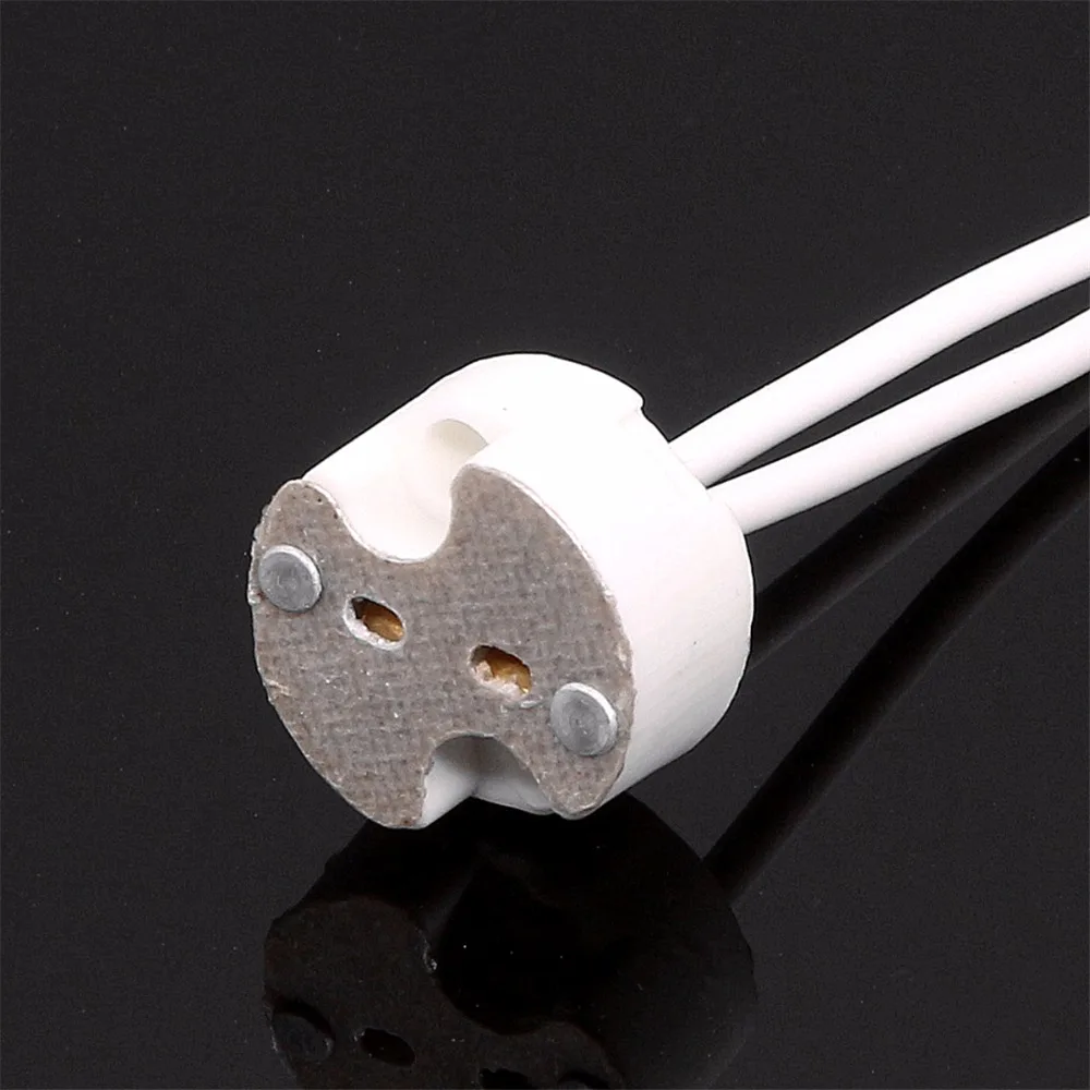 Lamp Base MR16 G4 GU5.3 Ceramic Holder Socket With Cables For Connector Led Light Bulb 5pcs/lot | Освещение