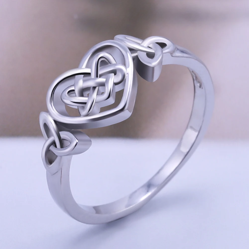 

Huitan Classic Irregular Winding Heart Ring Band Silver Plated Simple Love Ring For Girlfriend Wholesale Lots&Bulk With Size6-10