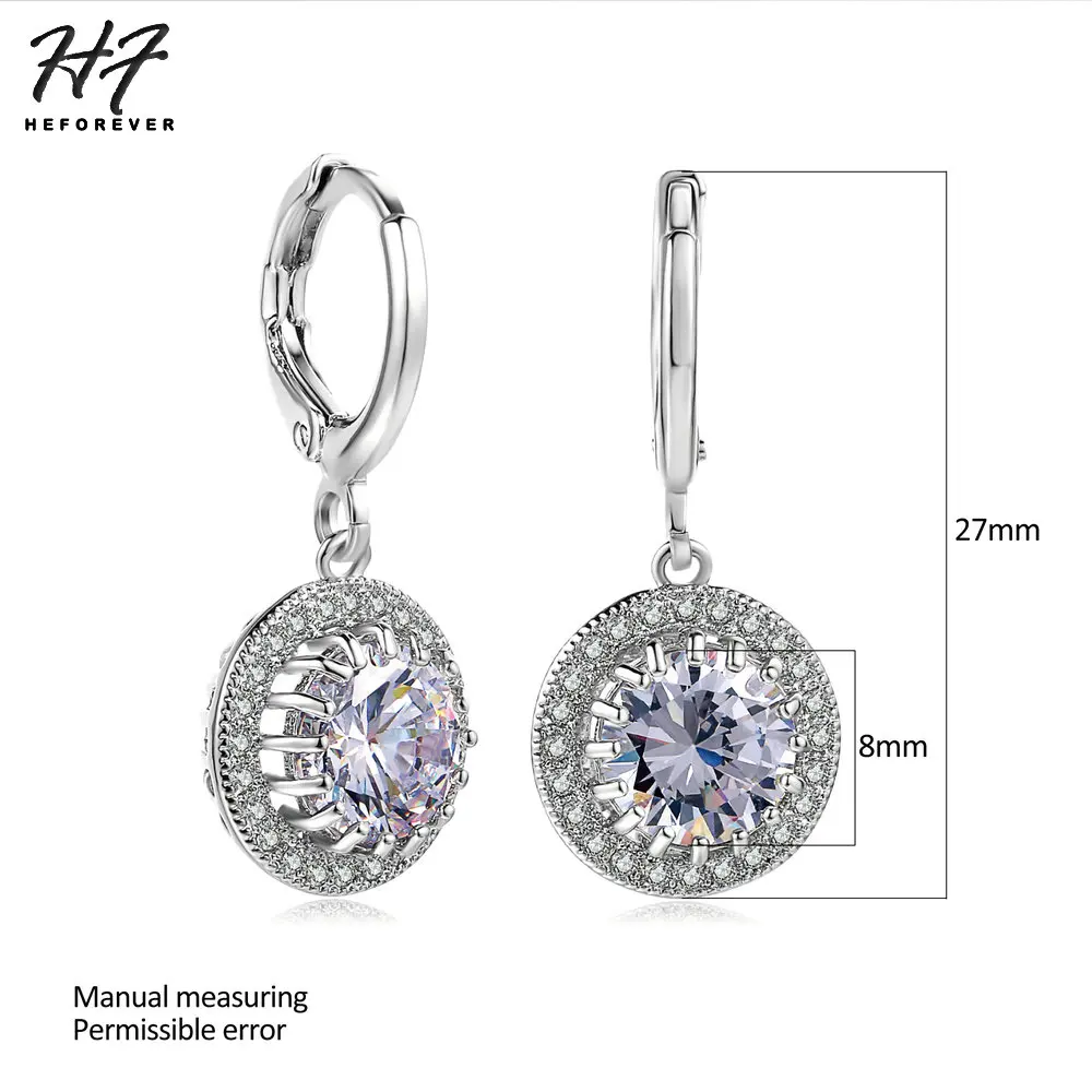 Серьги подвески серебристого цвета с фианитами 5 карат E825|earrings for|dropping earrings for