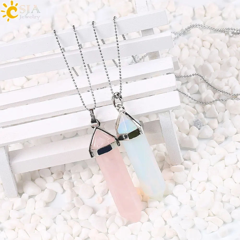 Длинная подвеска CSJA из натурального камня массивное ожерелье ювелирные изделия