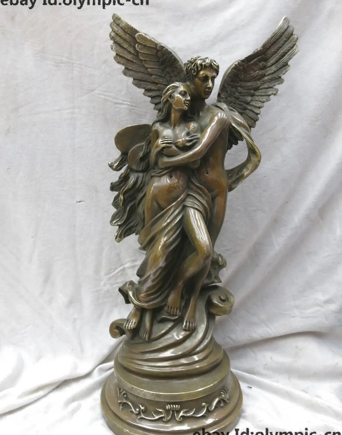 

20" China brass copper carved archangel and Angell sculpture Statue