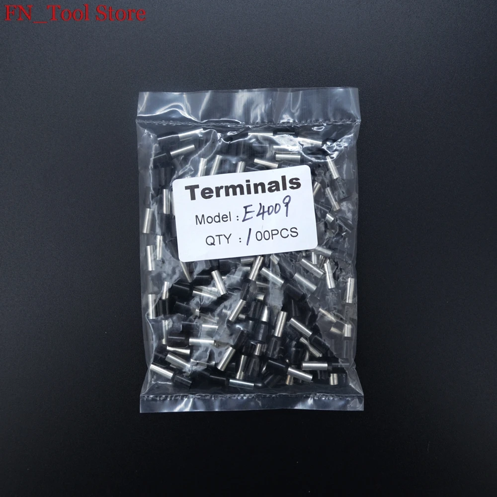 E4009 100pcsTube изоляционные клеммы 4mm2 кабель провода разъем изолированный изоляции обжимной разъем терминала - Цвет: Black