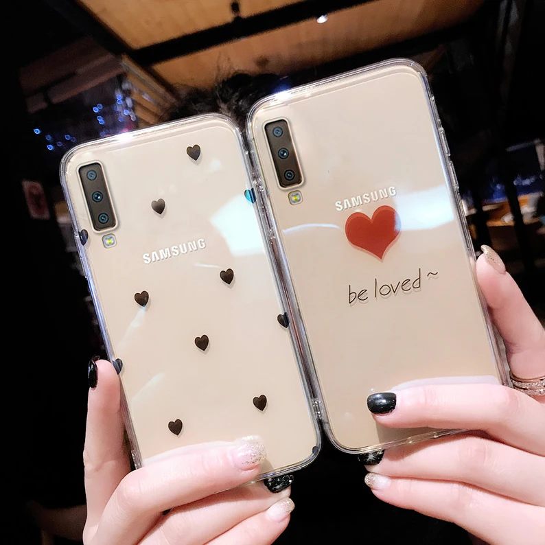 Симпатичные Любовь Сердце Звезды Мягкий силиконовый чехол для samsung Galaxy A7 2018 Чехол