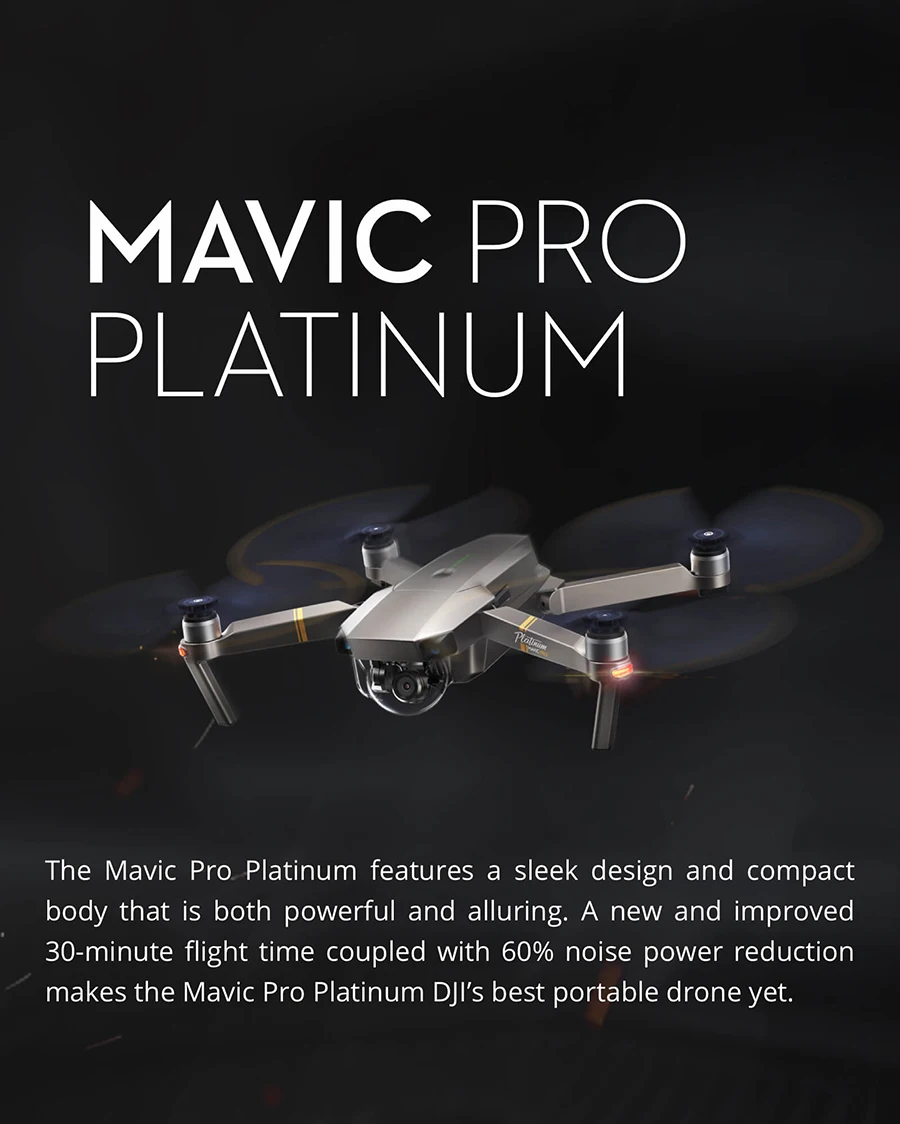 Взлетно-посадочная площадка для DJI Mavic Pro Platinum Дрон время полёта 30 минут карданный 3-осевой на