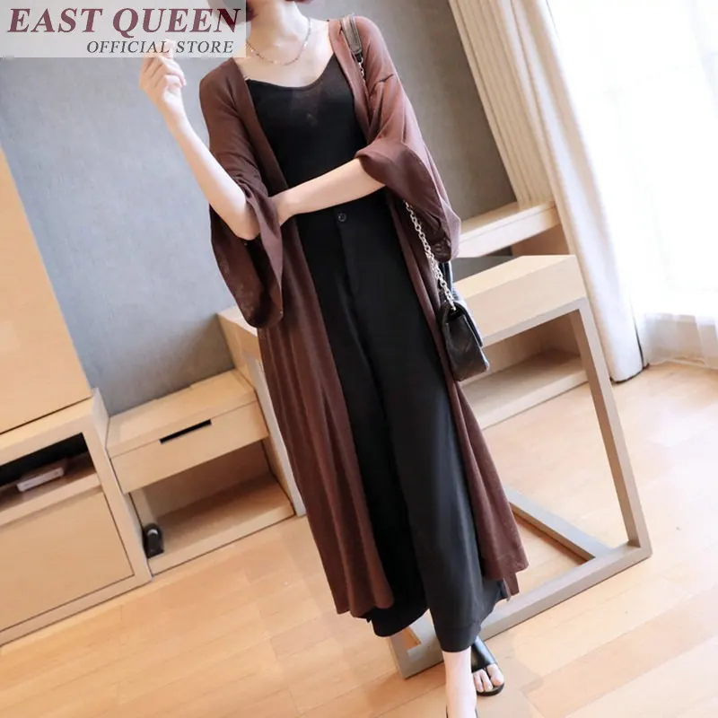 Women's long blouses spliced boho beach shirts women three quarter flare sleeve halter solid elegant ladies tops DD714 L