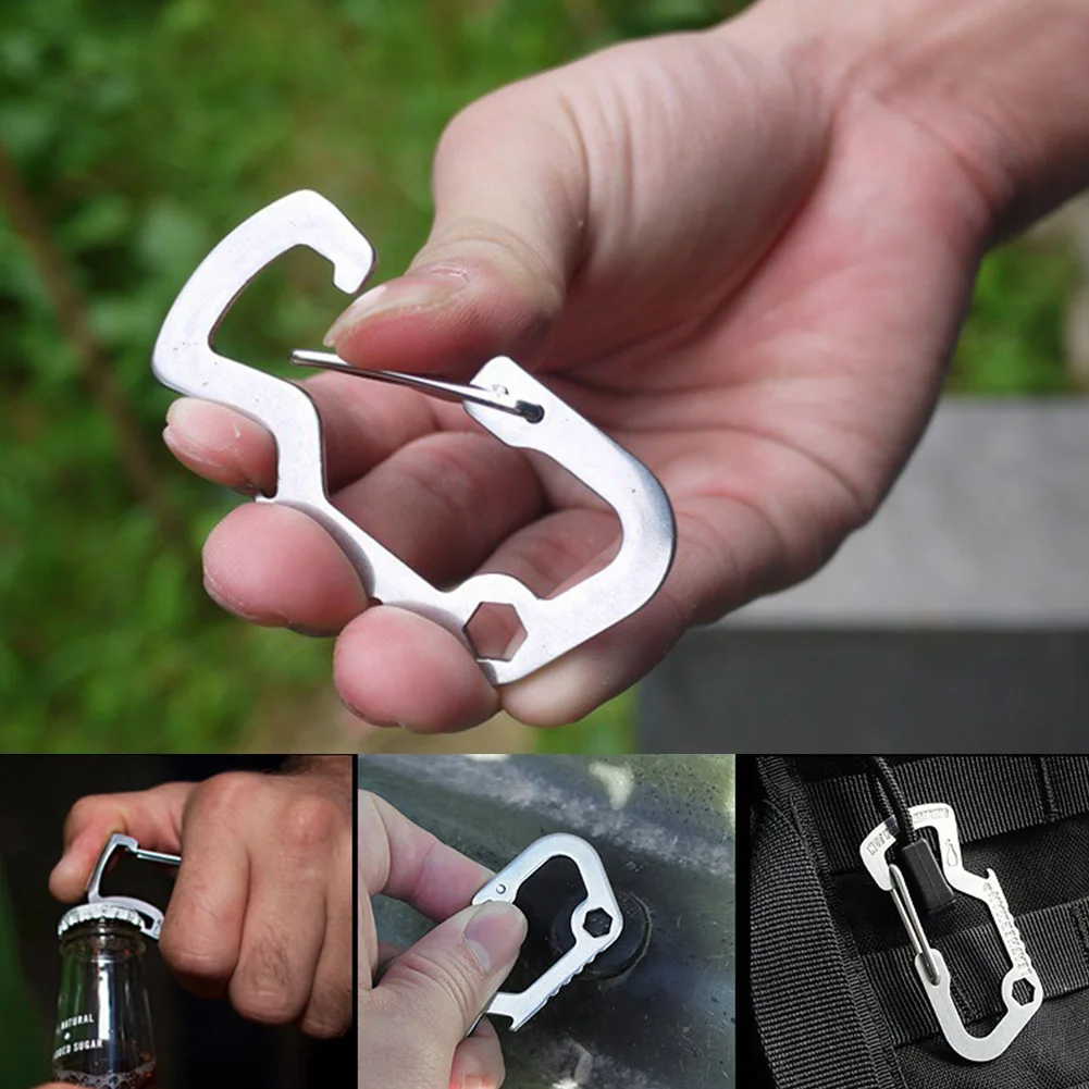 Новый 1 шт Спорт на открытом воздухе нержавеющей стали безопасный брелок карабин
