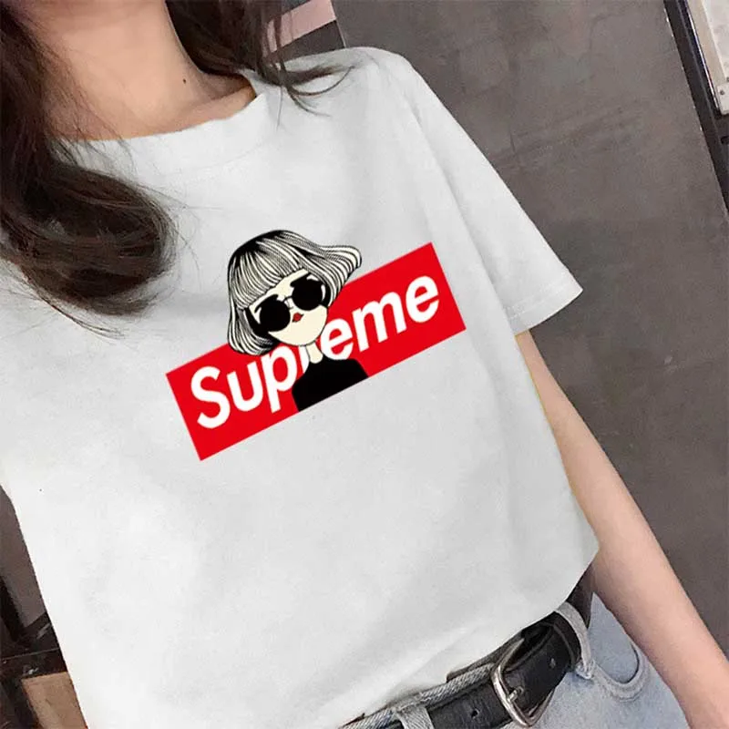 Ladies Tops for Summer Hong Kong Tide Short Sleeve Polyester Tees Casual Fashion Design T Shirt Femme Sweet Women Tee-shirt | Женская