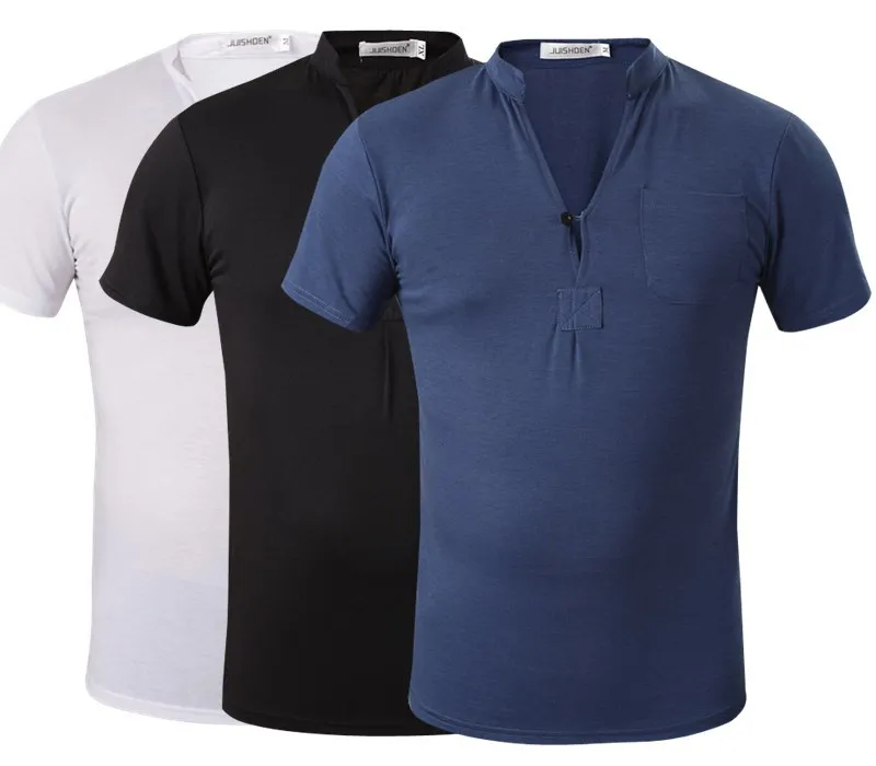 Новая стильная приблизительная летняя рубашка-поло для мужчин 2018 с коротким